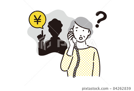 Senior female suffering from phone fraud 3 84262839