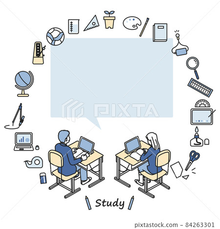 Student frame to study - Stock Illustration [84263301] - PIXTA