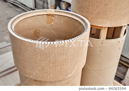 Round cabinet made of mdf and cardboard 84263504