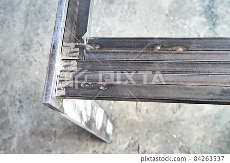 Metal table base welded from metal sheets and pipes Metal table base welded from metal sheets and pipes 84263537