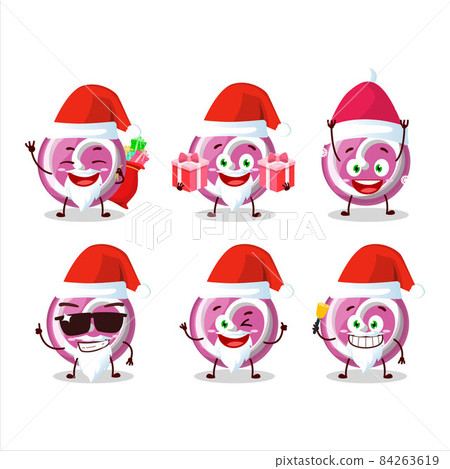 Santa Claus emoticons with pink sweet candy cartoon character Santa Claus emoticons with pink sweet candy cartoon character 84263619