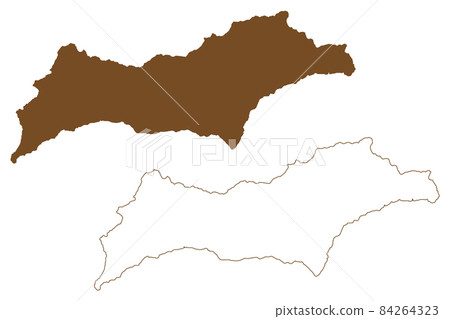 Wetar island (Republic of Indonesia, South East Asia, Barat Daya Islands) map vector illustration, scribble sketch Wetar map 84264323