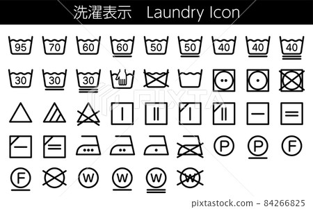 Laundry symbol icon set Laundry symbol icon set 84266825