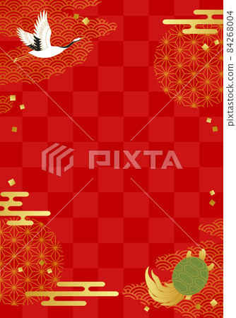 Japanese pattern abstract vector illustration background of crane and turtle Japanese pattern abstract vector illustration background of crane and turtle 84268004