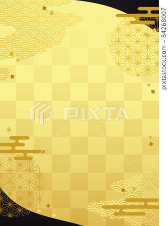 Abstract vector illustration background of Japanese pattern and clouds 84268007