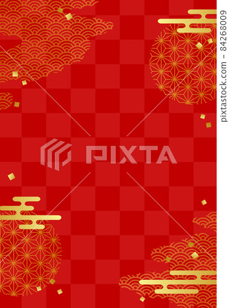 Abstract vector illustration background of Japanese pattern and clouds Abstract vector illustration background of Japanese pattern and clouds 84268009