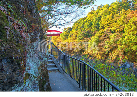 Takatsudo Gorge Takatsudo Gorge View from the promenade Autumn leaves and autumn scenery Takatsudo Gorge Takatsudo Gorge View from the promenade Autumn leaves and autumn scenery 84268018