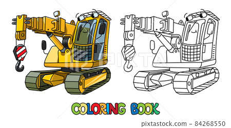 Funny autocrane or mobile crane Coloring book Funny autocrane or mobile crane Coloring book 84268550