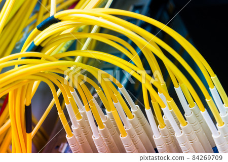 fiber optic cables connected into main data switch 84269709