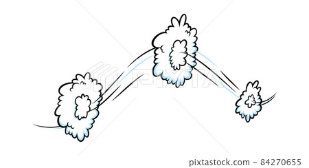 Comic speed effect with clouds. Comic clouds with motion trail lines. Vector illustration Comic speed effect with clouds. Comic clouds with motion trail lines. Vector illustration 84270655
