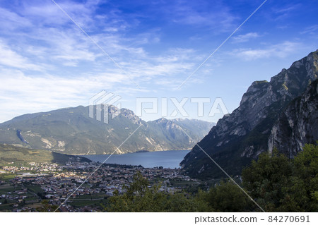 Riva del Garda town in Trentino, by Lago di Garda lake, in Italy 84270691