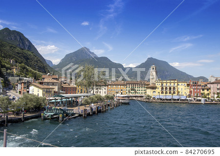 Riva del Garda town in Trentino, by Lago di Garda lake, in Italy 84270695