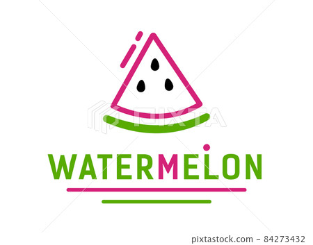 Abstract red slice watermelon. Logo for juice or healthy food company. 84273432