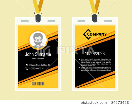 Modern Yellow ID Card. Design Template identity Modern Yellow ID Card. Design Template identity 84273438