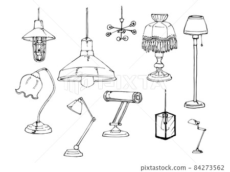 各種照明和電燈的插圖集 84273562