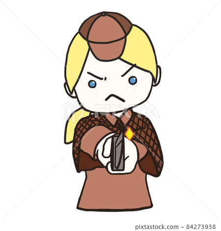 Young detective holding a knife (female 3) 84273938