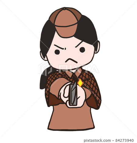 Young detective holding a knife (female 1) Young detective holding a knife (female 1) 84273940