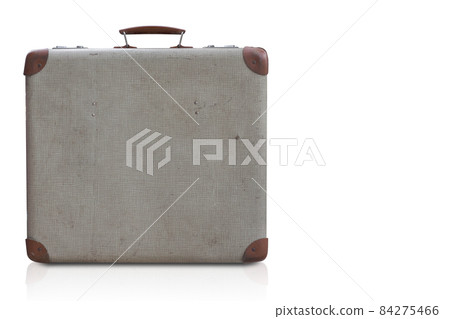 front view old white and brown bag on white background, object, vintage, retro, copy space 84275466