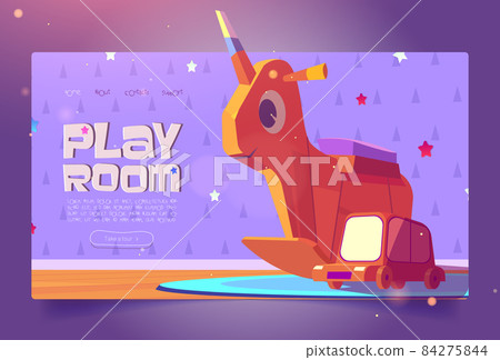 Play room cartoon landing page with kids toys Play room cartoon landing page with kids toys 84275844