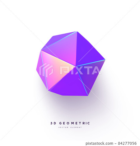 3d render realistic primitive. Glossy holographic geometric shape isolated on white background. Iridescent trendy design, thin film effect. Vector. 3d render realistic primitive. Glossy holographic geometric shape isolated on white background. Iridescent trendy design, thin film effect. Vector. 84277056