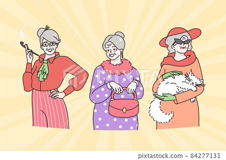 Stylish grandmothers and old women concept 84277131