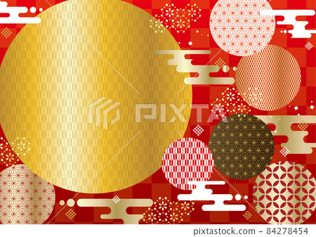 Japanese-style background with circles Japanese-style background with circles 84278454