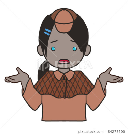 A young detective (female 2) who poses with a troubled face A young detective (female 2) who poses with a troubled face 84278500