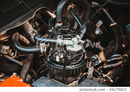 Diesel fuel filter box and rubber tube of the diesel engine system in the car Diesel fuel filter box and rubber tube of the diesel engine system in the car 84279022