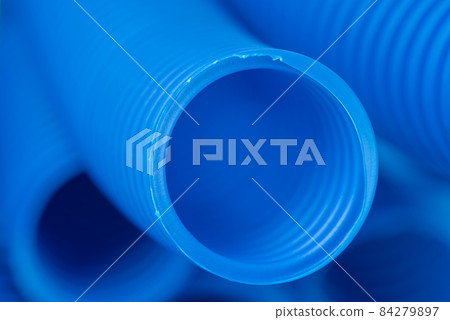 Macro of plastic corrugated pipe tube for electrical installation 84279897