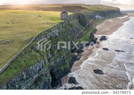 Aerial view Downhill beach in County Londonderry in Northern Ireland 84279973