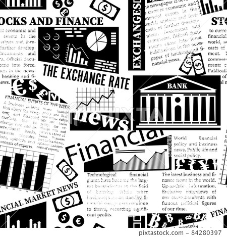 Seamless pattern from the financial newspaper 84280397