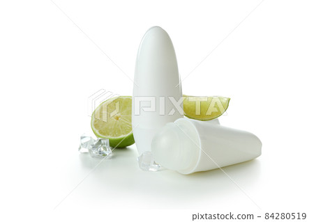Blank fruit deodorants isolated on white background Blank fruit deodorants isolated on white background 84280519