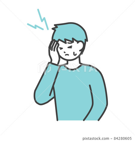 Illustration material of a man suffering from a headache Illustration material of a man suffering from a headache 84280605