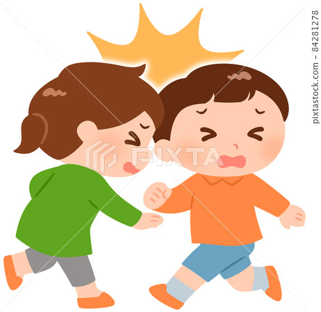 女孩和男孩相撞 女孩和男孩相撞 84281278