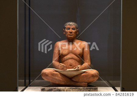 the writer Antique egyptian statuette close up scribe 84281619