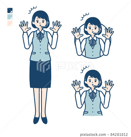 Illustration that a business woman with an income is surprised 84281812