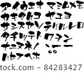 Katakana brush, brush character, Japanese material, material collection, handwritten ink, character material, brush, Aiueo, katakana 84283427