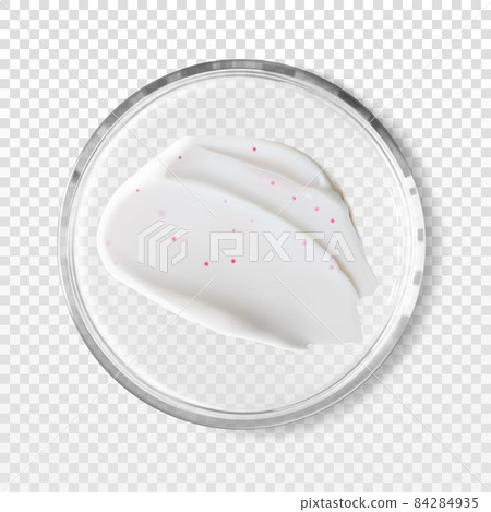 Petri dish with cosmetic scrub smear isolated realistic vector illustration 84284935