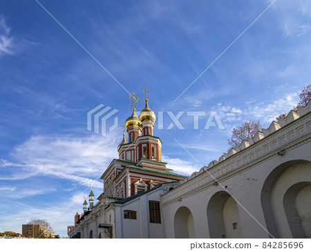 Novodevichy convent (Bogoroditse-Smolensky monastery) on a sunny autumn day. Moscow, Russia. UNESCO world heritage site Novodevichy convent (Bogoroditse-Smolensky monastery) on a sunny autumn day. Moscow, Russia. UNESCO world heritage site 84285696