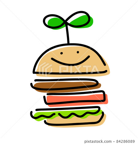 Hamburger plant-based image icon style Hamburger plant-based image icon style 84286089