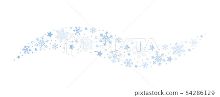 snowflakes and stars border isolated on white background 84286129