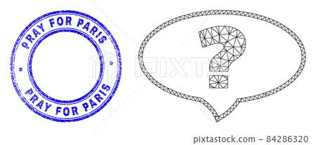 Blue Distress Pray for Paris Stamp Seal and Web Carcass Question Banner Icon Blue Distress Pray for Paris Stamp Seal and Web Carcass Question Banner Icon 84286320