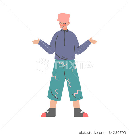Puzzled Man Character Shrugging His Shoulder Asked Question Unsure About Answer Vector Illustration Puzzled Man Character Shrugging His Shoulder Asked Question Unsure About Answer Vector Illustration 84286793
