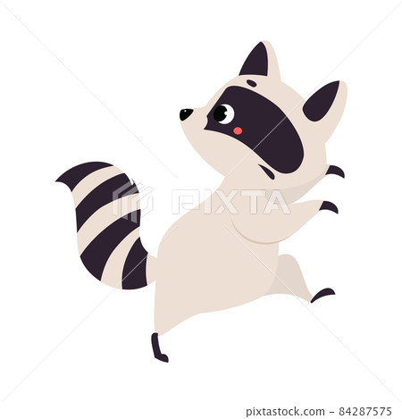 Cute Raccoon Character with Ringed Tail Sneaking Vector Illustration Cute Raccoon Character with Ringed Tail Sneaking Vector Illustration 84287575