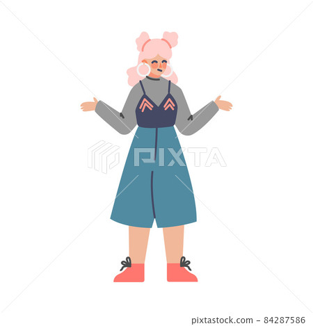Puzzled Woman Character Shrugging His Shoulder Asked Question Unsure About Answer Vector Illustration Puzzled Woman Character Shrugging His Shoulder Asked Question Unsure About Answer Vector Illustration 84287586