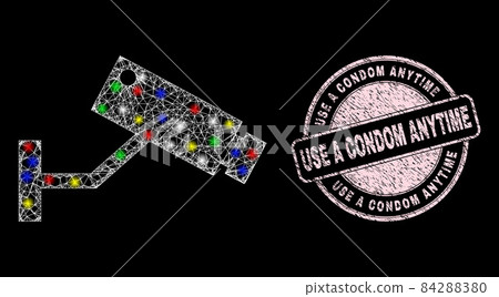 Rubber Use a Condom Anytime Badge and Shiny Mesh Hatched CCTV Camera Rubber Use a Condom Anytime Badge and Shiny Mesh Hatched CCTV Camera 84288380