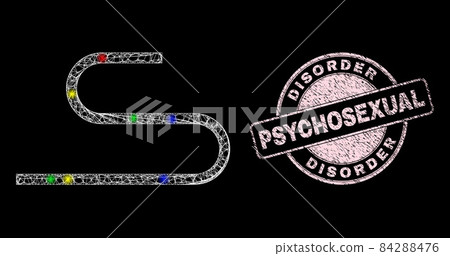 Rubber Disorder Psychosexual Stamp and Glare Mesh Hatched Cord Rubber Disorder Psychosexual Stamp and Glare Mesh Hatched Cord 84288476