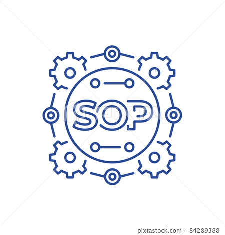 SOP icon, Standard Operating Procedure line design SOP icon, Standard Operating Procedure line design 84289388