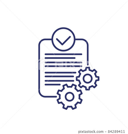 project complete line icon on white 84289411