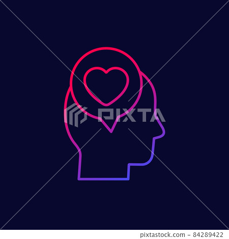 Head and heart line vector icon - Stock Illustration [84289422] - PIXTA
